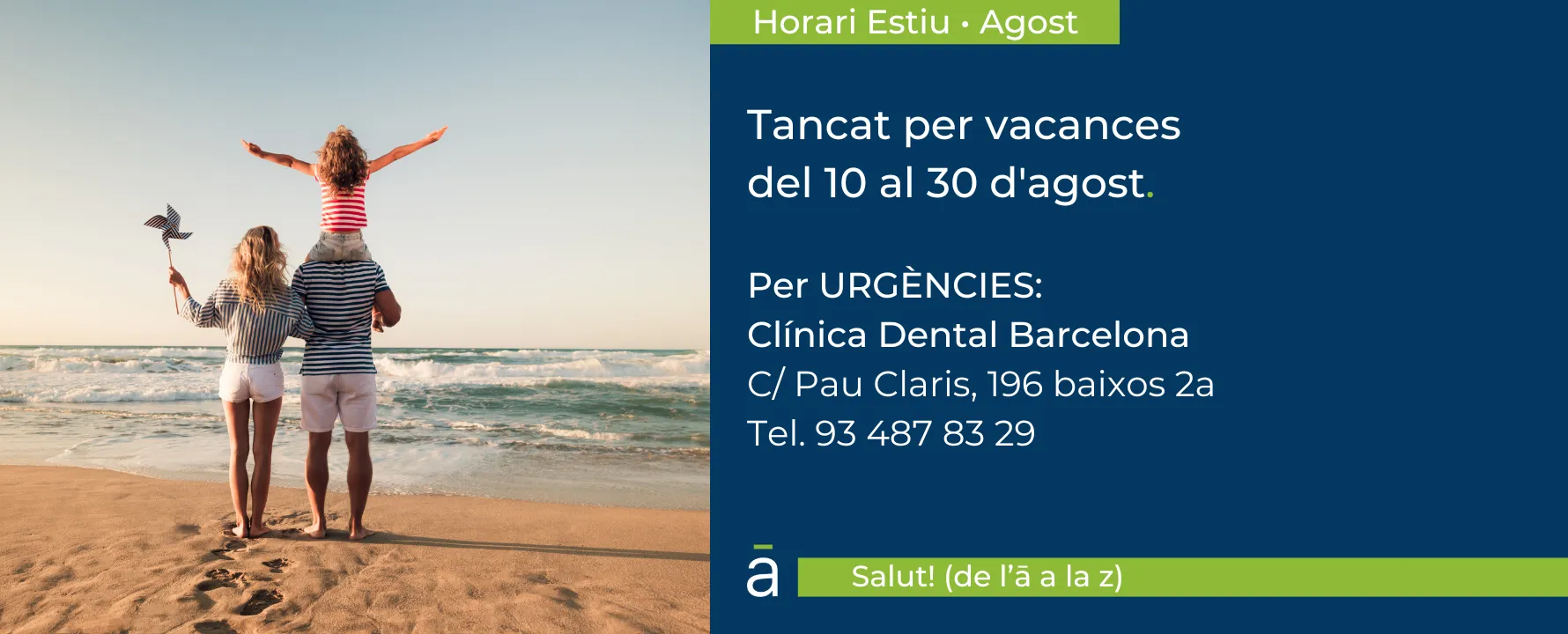 Horaris d'estiu clinica dental
